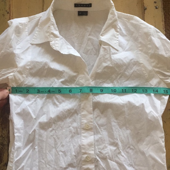 THEORY WHITE BUTTON UP MEASUREMENTS - Picture 2 of 7